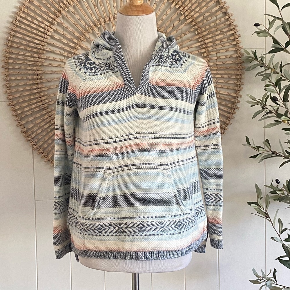 Faherty Mesa Sweater Poncho Hoodie in Sierra Paradise Size XS - Picture 2 of 9